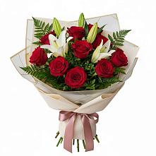 Букет цветов из:  Лилии и Розы в Чанки