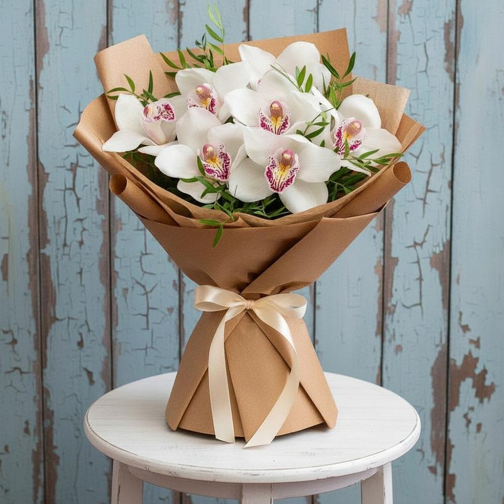 Букет цветов из: Орхидеи и Розы в Чанки