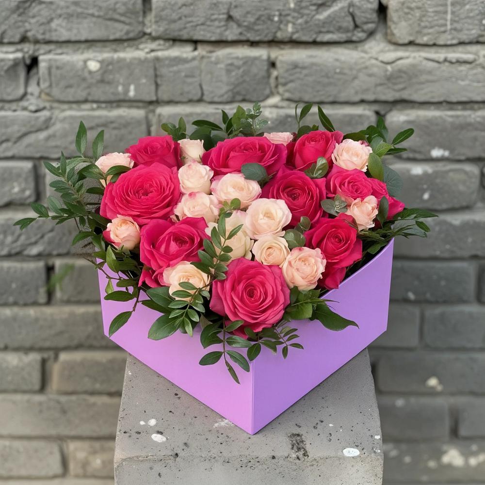 Цветочная композиция из Розы в коробке в Чанки