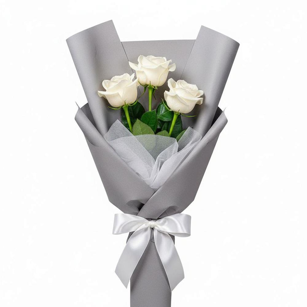 Букет 3 белые розы в Чанки