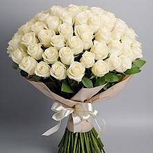 Букет 101 беля роза Белоснежка в Чанки