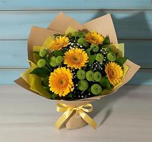 Букет цветов из:  Герберы и Хризантемы в Чанки