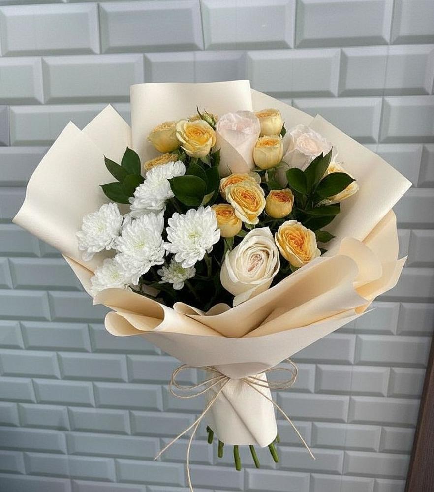 Букет цветов из: Розы и Хризантемы в Чанки