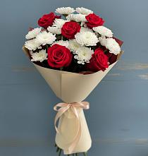 Букет цветов из:  Розы и Хризантемы в Чанки