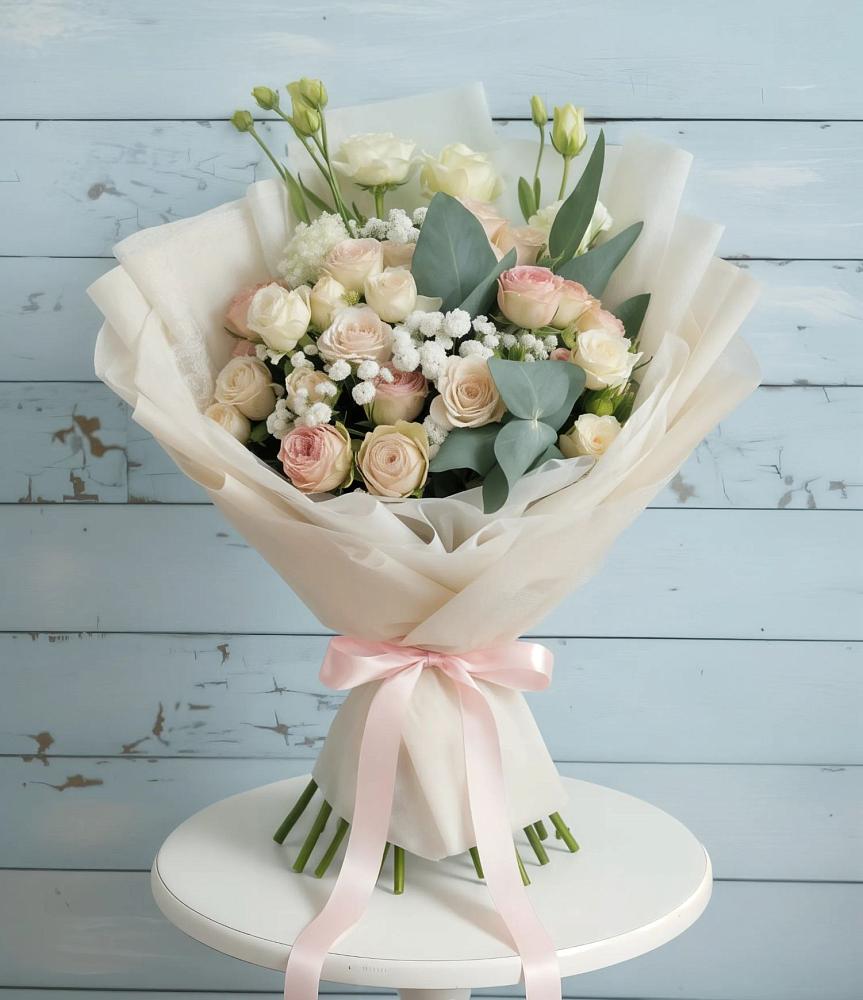 Букет цветов из: Розы и Лизиантусы в Чанки