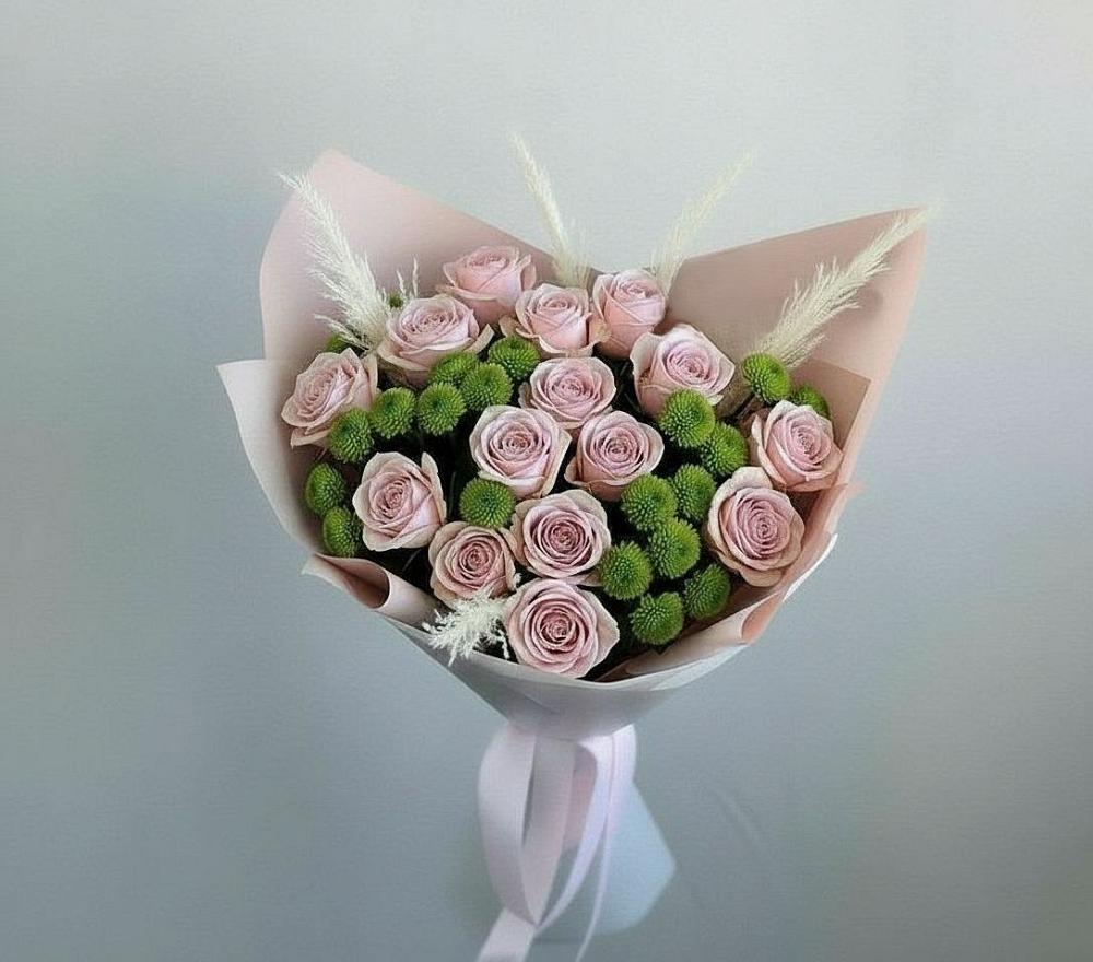 Букет цветов из: Розы и Хризантемы в Чанки