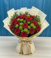 Букет цветов из:  Розы и Хризантемы в Чанки