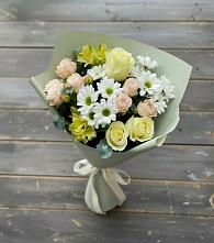Букет цветов из:  Альстромерии, Розы и Хризантемы в Чанки