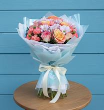 Букет цветов из:  Хризантемы и Розы в Чанки