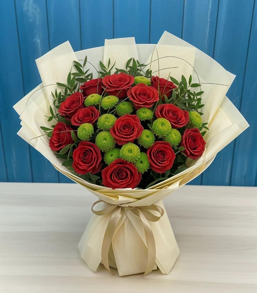 Букет цветов из: Розы и Хризантемы в Чанки