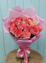 Букет 15 Розовых роз Равель в Чанки