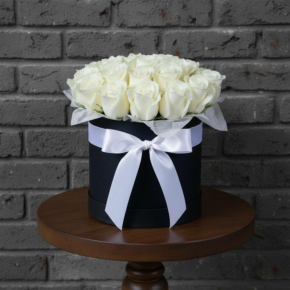 Цветочная композиция из Розы в шляпной коробке в Чанки