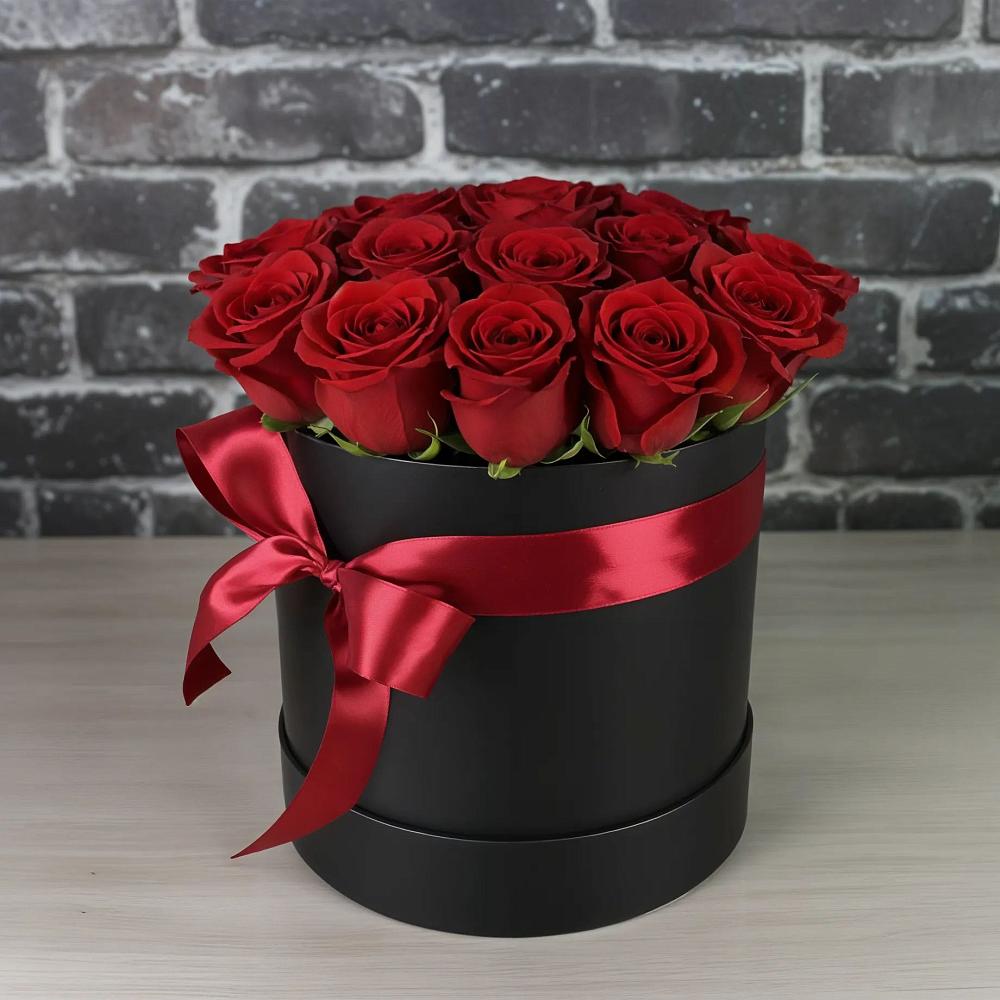 Цветочная композиция из Розы в шляпной коробке в Чанки