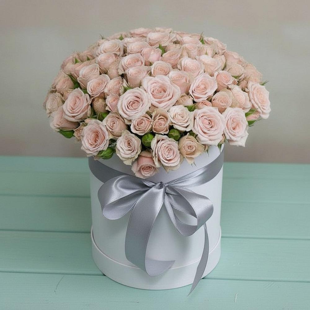 Цветочная композиция из Розы в шляпной коробке в Чанки